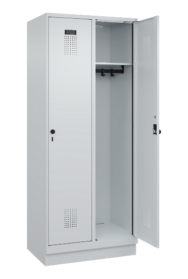 C+P Spind Evolo PLUS 049020-20 mit Sockel 2 Abt. 300mm Zylinderschloss (HxBxT) 1950x600x500mm 7035/7016