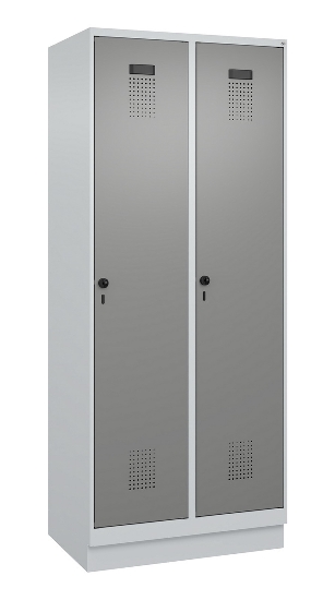 C+P Spind Evolo PLUS 049020-20 mit Sockel 2 Abt. 300mm Zylinderschloss (HxBxT) 1950x600x500mm 7035/7016
