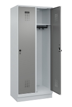 C+P Spind Evolo PLUS 049020-20 mit Sockel 2 Abt. 300mm Zylinderschloss (HxBxT) 1950x600x500mm 7035/7016