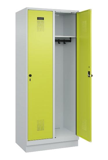 C+P Spind Evolo PLUS 049020-20 mit Sockel 2 Abt. 300mm Zylinderschloss (HxBxT) 1950x600x500mm 7035/7016