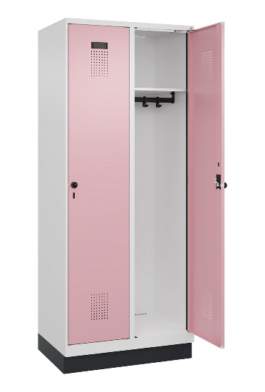 C+P Spind Evolo PLUS 049020-20 mit Sockel 2 Abt. 300mm Zylinderschloss (HxBxT) 1950x600x500mm 7035/7016