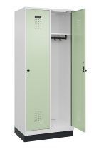 C+P Spind Evolo PLUS 049020-20 mit Sockel 2 Abt. 300mm Zylinderschloss (HxBxT) 1950x600x500mm 7035/7016