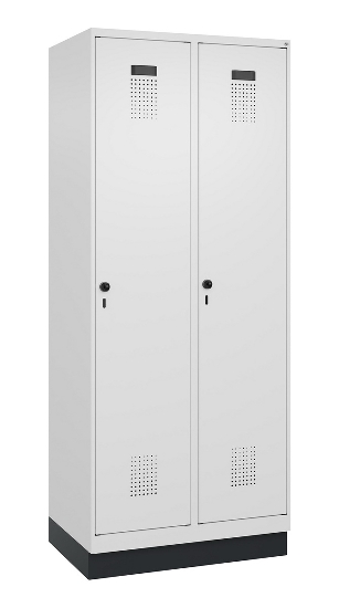 C+P Spind Evolo PLUS 049020-20 mit Sockel 2 Abt. 300mm Zylinderschloss (HxBxT) 1950x600x500mm 7035/7016