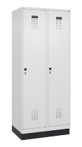 C+P Spind Evolo PLUS 049020-20 mit Sockel 2 Abt. 300mm Zylinderschloss (HxBxT) 1950x600x500mm 7035/7016