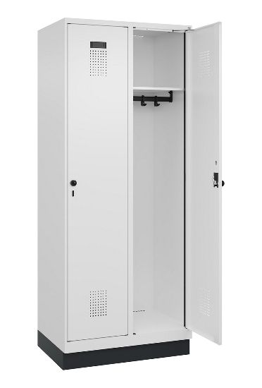 C+P Spind Evolo PLUS 049020-20 mit Sockel 2 Abt. 300mm Zylinderschloss (HxBxT) 1950x600x500mm 7035/7016
