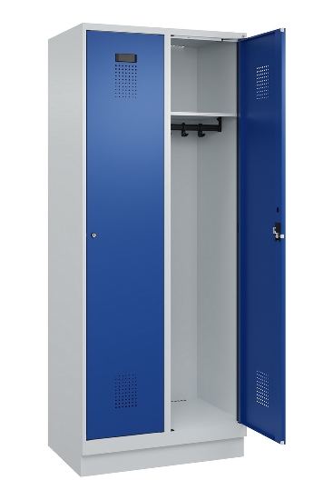 C+P Spind Evolo PLUS 049020-20 mit Sockel 2 Abt. 300mm Zylinderschloss (HxBxT) 1950x600x500mm 7035/7016