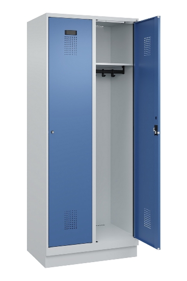 C+P Spind Evolo PLUS 049020-20 mit Sockel 2 Abt. 300mm Zylinderschloss (HxBxT) 1950x600x500mm 7035/7016