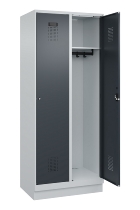 C+P Spind Evolo PLUS 049020-20 mit Sockel 2 Abt. 300mm Zylinderschloss (HxBxT) 1950x600x500mm 7035/7016