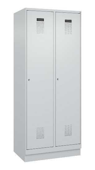 C+P Spind Evolo PLUS 049020-20 mit Sockel 2 Abt. 300mm Zylinderschloss (HxBxT) 1950x600x500mm 7035/7016