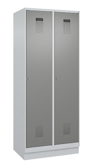 C+P Spind Evolo PLUS 049020-20 mit Sockel 2 Abt. 300mm Zylinderschloss (HxBxT) 1950x600x500mm 7035/7016