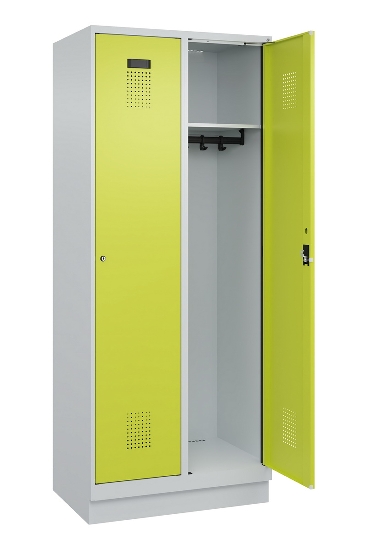C+P Spind Evolo PLUS 049020-20 mit Sockel 2 Abt. 300mm Zylinderschloss (HxBxT) 1950x600x500mm 7035/7016