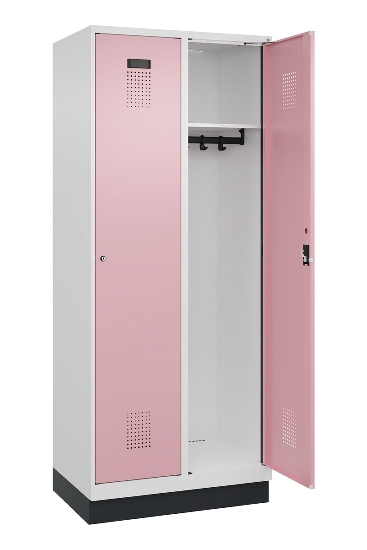 C+P Spind Evolo PLUS 049020-20 mit Sockel 2 Abt. 300mm Zylinderschloss (HxBxT) 1950x600x500mm 7035/7016