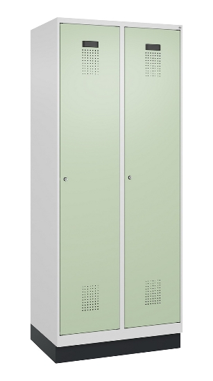 C+P Spind Evolo PLUS 049020-20 mit Sockel 2 Abt. 300mm Zylinderschloss (HxBxT) 1950x600x500mm 7035/7016