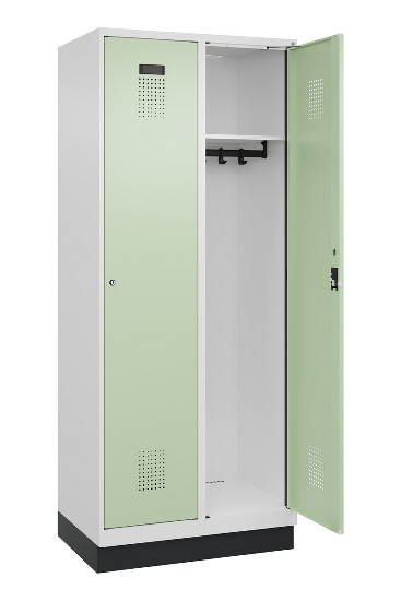 C+P Spind Evolo PLUS 049020-20 mit Sockel 2 Abt. 300mm Zylinderschloss (HxBxT) 1950x600x500mm 7035/7016