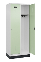 C+P Spind Evolo PLUS 049020-20 mit Sockel 2 Abt. 300mm Zylinderschloss (HxBxT) 1950x600x500mm 7035/7016