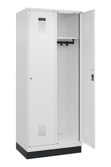 C+P Spind Evolo PLUS 049020-20 mit Sockel 2 Abt. 300mm Zylinderschloss (HxBxT) 1950x600x500mm 7035/7016