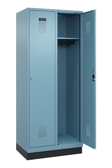 C+P Spind Evolo PLUS 049020-22 mit Sockel 2 Abteile 400mm Zylinderschloss (HxBxT) 1950x800x500mm 1023/1023