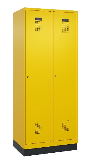 C+P Spind Evolo PLUS 049020-22 mit Sockel 2 Abteile 400mm Zylinderschloss (HxBxT) 1950x800x500mm 1023/1023