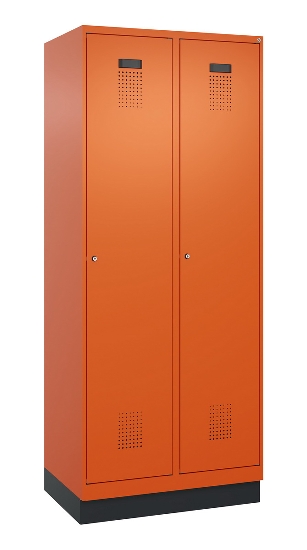 C+P Spind Evolo PLUS 049020-22 mit Sockel 2 Abteile 400mm Zylinderschloss (HxBxT) 1950x800x500mm 1023/1023