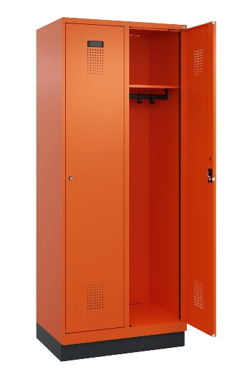 C+P Spind Evolo PLUS 049020-22 mit Sockel 2 Abteile 400mm Zylinderschloss (HxBxT) 1950x800x500mm 1023/1023