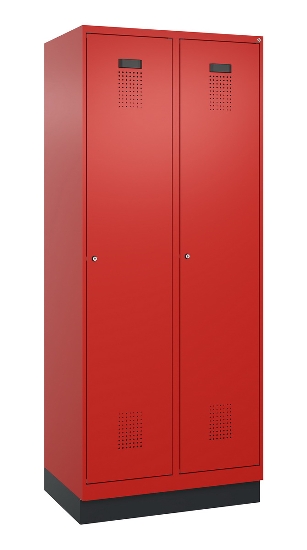 C+P Spind Evolo PLUS 049020-22 mit Sockel 2 Abteile 400mm Zylinderschloss (HxBxT) 1950x800x500mm 1023/1023