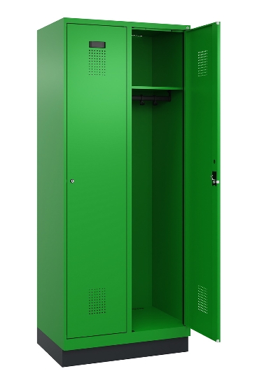 C+P Spind Evolo PLUS 049020-22 mit Sockel 2 Abteile 400mm Zylinderschloss (HxBxT) 1950x800x500mm 1023/1023