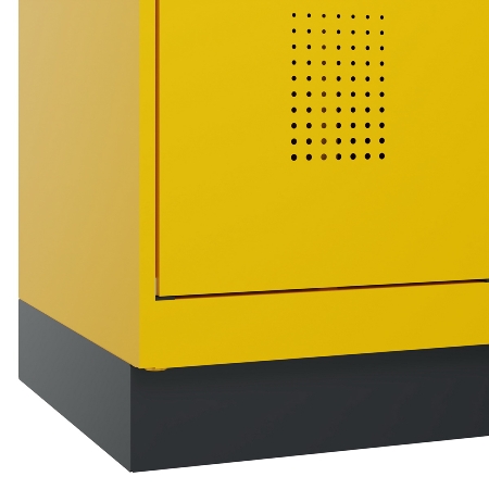 C+P Wäsche-Spind Evolo PLUS 049010-22B mit Füßen 2 Abt.je 400mm Drehriegel (HxBxT) 1950x800x500mm 0010/0010