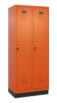 C+P Wäsche-Spind Evolo PLUS 049010-22B mit Füßen 2 Abt.je 400mm Drehriegel (HxBxT) 1950x800x500mm 0010/0010