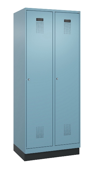 C+P Wäsche-Spind Evolo PLUS 049010-22B mit Füßen 2 Abt.je 400mm Drehriegel (HxBxT) 1950x800x500mm 0010/0010