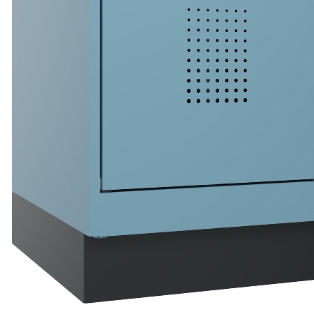 C+P Wäsche-Spind Evolo PLUS 049010-22B mit Füßen 2 Abt.je 400mm Drehriegel (HxBxT) 1950x800x500mm 0010/0010