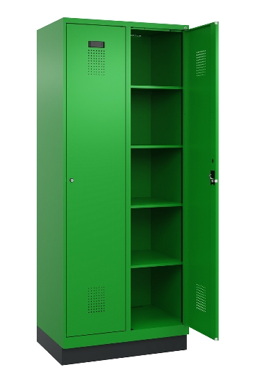 C+P Wäsche-Spind Evolo PLUS 049010-22B mit Füßen 2 Abt.je 400mm Drehriegel (HxBxT) 1950x800x500mm 0010/0010