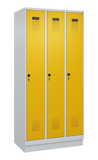 C+P Spind Evolo PLUS 049020-20 mit Sockel 2 Abt. 300mm Zylinderschloss (HxBxT) 1950x600x500mm 7035/7016
