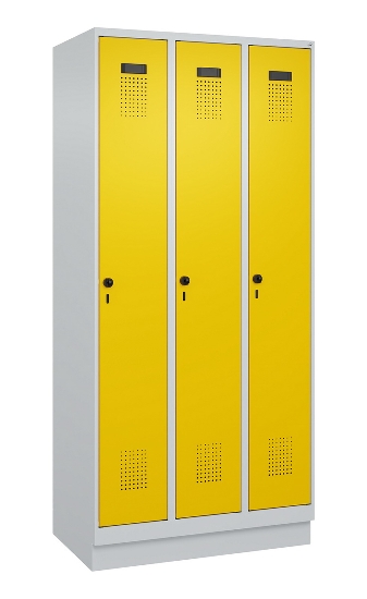 C+P Spind Evolo PLUS 049020-20 mit Sockel 2 Abt. 300mm Zylinderschloss (HxBxT) 1950x600x500mm 7035/7016