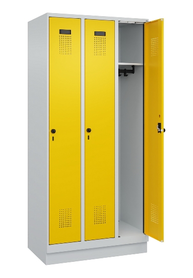 C+P Spind Evolo PLUS 049020-20 mit Sockel 2 Abt. 300mm Zylinderschloss (HxBxT) 1950x600x500mm 7035/7016