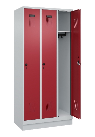 C+P Spind Evolo PLUS 049020-20 mit Sockel 2 Abt. 300mm Zylinderschloss (HxBxT) 1950x600x500mm 7035/7016