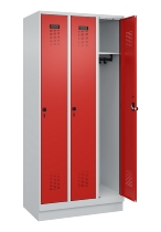 C+P Spind Evolo PLUS 049020-20 mit Sockel 2 Abt. 300mm Zylinderschloss (HxBxT) 1950x600x500mm 7035/7016