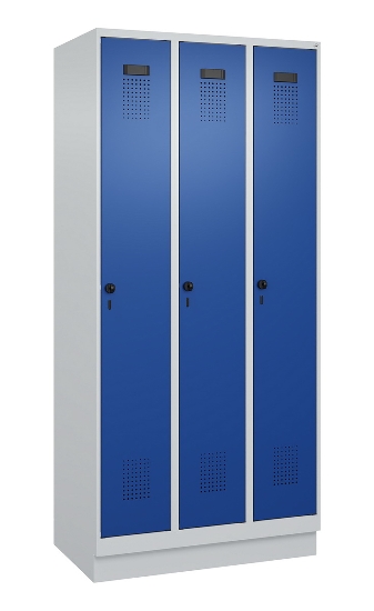 C+P Spind Evolo PLUS 049020-20 mit Sockel 2 Abt. 300mm Zylinderschloss (HxBxT) 1950x600x500mm 7035/7016