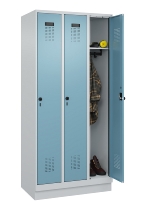 C+P Spind Evolo PLUS 049020-20 mit Sockel 2 Abt. 300mm Zylinderschloss (HxBxT) 1950x600x500mm 7035/7016