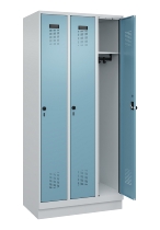 C+P Spind Evolo PLUS 049020-20 mit Sockel 2 Abt. 300mm Zylinderschloss (HxBxT) 1950x600x500mm 7035/7016