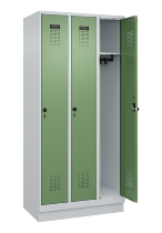 C+P Spind Evolo PLUS 049020-20 mit Sockel 2 Abt. 300mm Zylinderschloss (HxBxT) 1950x600x500mm 7035/7016