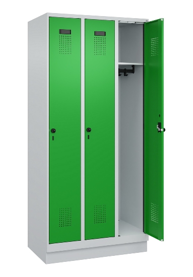 C+P Spind Evolo PLUS 049020-20 mit Sockel 2 Abt. 300mm Zylinderschloss (HxBxT) 1950x600x500mm 7035/7016