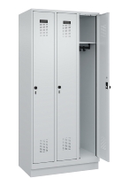 C+P Spind Evolo PLUS 049020-20 mit Sockel 2 Abt. 300mm Zylinderschloss (HxBxT) 1950x600x500mm 7035/7016