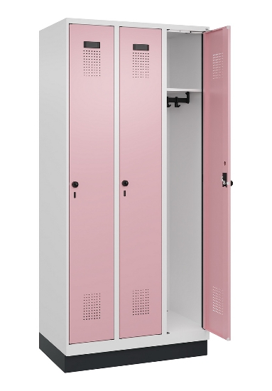 C+P Spind Evolo PLUS 049020-20 mit Sockel 2 Abt. 300mm Zylinderschloss (HxBxT) 1950x600x500mm 7035/7016