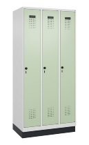 C+P Spind Evolo PLUS 049020-20 mit Sockel 2 Abt. 300mm Zylinderschloss (HxBxT) 1950x600x500mm 7035/7016