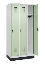 C+P Spind Evolo PLUS 049020-20 mit Sockel 2 Abt. 300mm Zylinderschloss (HxBxT) 1950x600x500mm 7035/7016