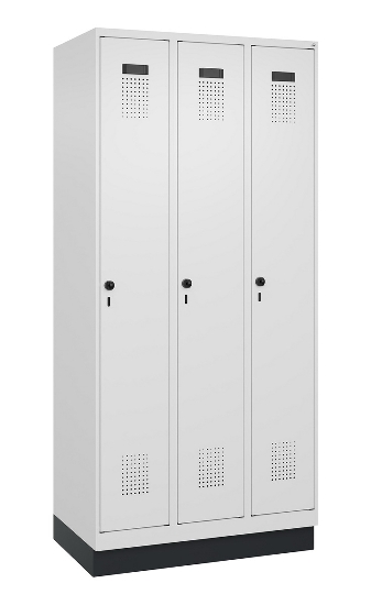 C+P Spind Evolo PLUS 049020-20 mit Sockel 2 Abt. 300mm Zylinderschloss (HxBxT) 1950x600x500mm 7035/7016