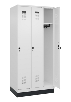 C+P Spind Evolo PLUS 049020-20 mit Sockel 2 Abt. 300mm Zylinderschloss (HxBxT) 1950x600x500mm 7035/7016