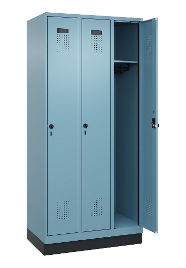 C+P Spind Evolo PLUS 049020-22 mit Sockel 2 Abteile 400mm Zylinderschloss (HxBxT) 1950x800x500mm 1023/1023