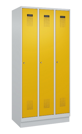 C+P Spind Evolo PLUS 049020-20 mit Sockel 2 Abt. 300mm Zylinderschloss (HxBxT) 1950x600x500mm 7035/7016