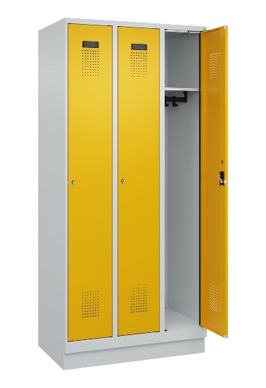C+P Spind Evolo PLUS 049020-20 mit Sockel 2 Abt. 300mm Zylinderschloss (HxBxT) 1950x600x500mm 7035/7016
